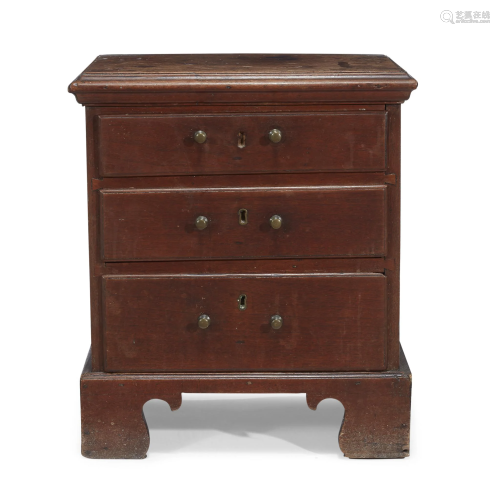 Diminutive Chippendale walnut chest of drawers,