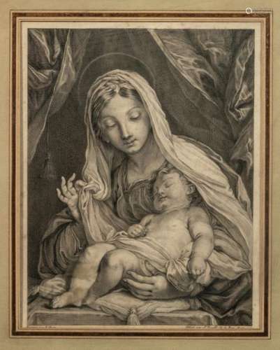 Jean DAULLE (1703 1763) Virgin and child after a d…