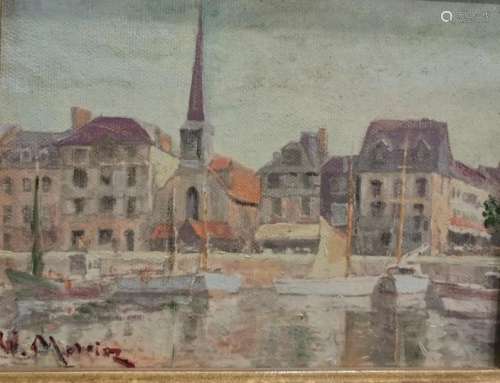 William MERCIER (XX) The Port of Honfleur Oil on c…