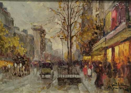 William MERCIER (XX) The streets of Paris Oil on c…