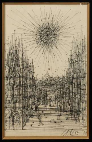 Jean CARZOU (1907 2000) Soleil noir Black ink on p…