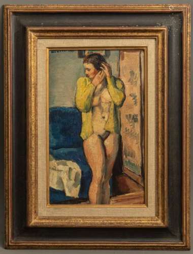 Charles KVAPIL (1884 1957) Nude undressing Oil on …