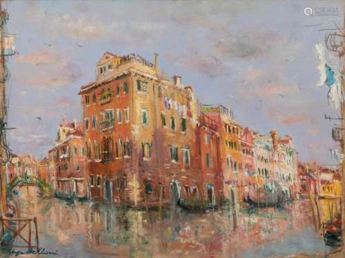Serge BELLONI (1925 2005) Canal in Venice Oil on p…