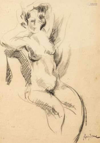 Jean AUJAME (1905 1965) Nude Charcoal Signed lower…