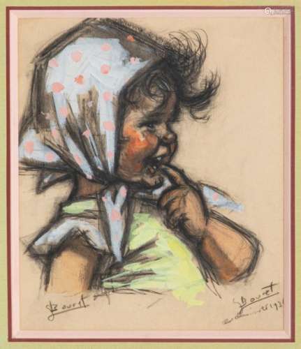 Germaine BOURET (1907 1953), Girl with scarf, char…