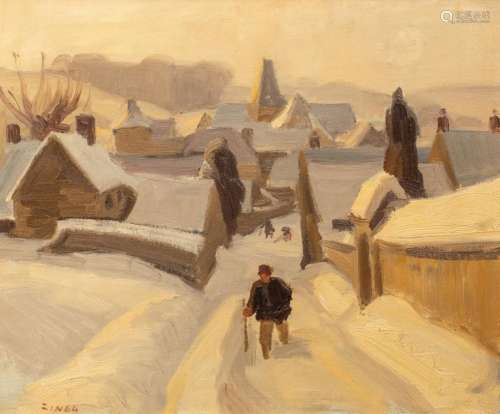 Jules Emile ZINGG (1882 1942) Maisons sous la neig…