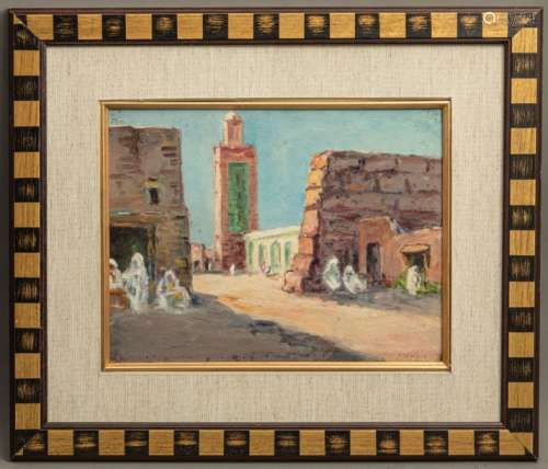 Albert LEPREUX (1868 1959) Minaret in Marrakech, n…