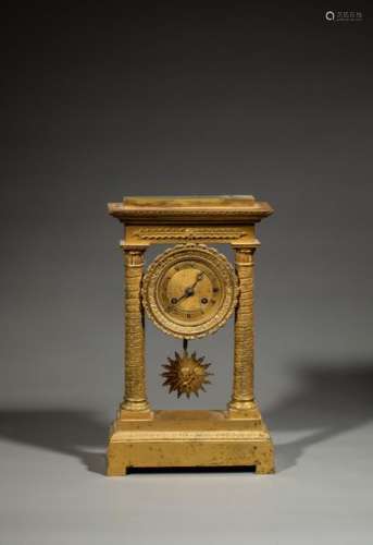 Portico clock in chiselled bronze with interlacing…