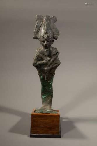 EGYPT, Late Period Standing Osiris holding the hoo…