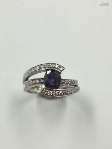 Triple ring in 18k white gold paved with diamond l…