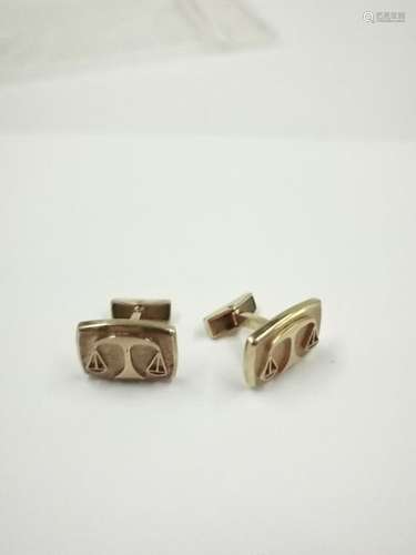 FRED Cufflinks with Masonic attributes in 18k yell…