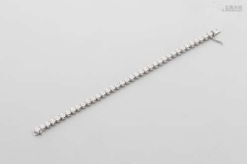 18k white gold diamond river bracelet PB: 17,2gr L…