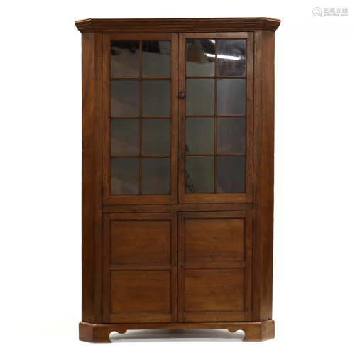 North Carolina Federal Walnut Corner Cupboard