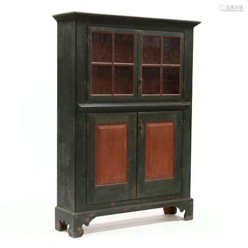 American Federal Style Painted Flat Wall Cupboard