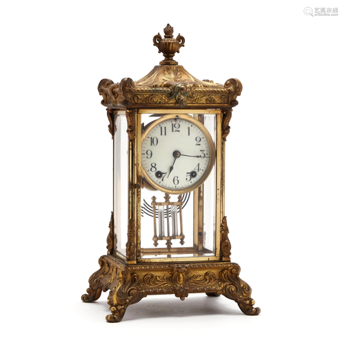 Ansonia, Rococo Style Brass Clock