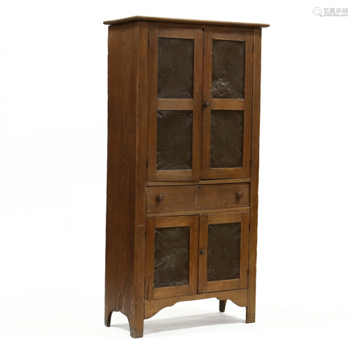 Antique Tall Oak Pie Safe