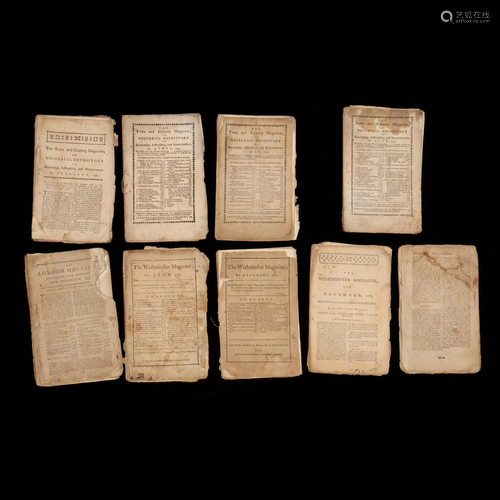 Nine Late 18th Century British Magazines