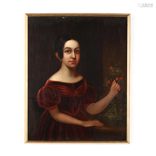 American School (19th Century), Antique Portrait of a