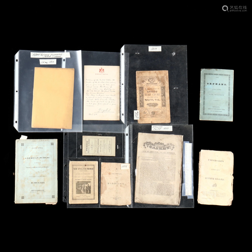 19th Century Ephemera Grouping and WWI Imprint