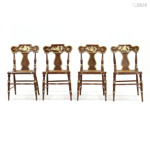 Set of Four New England Fancy Chairs