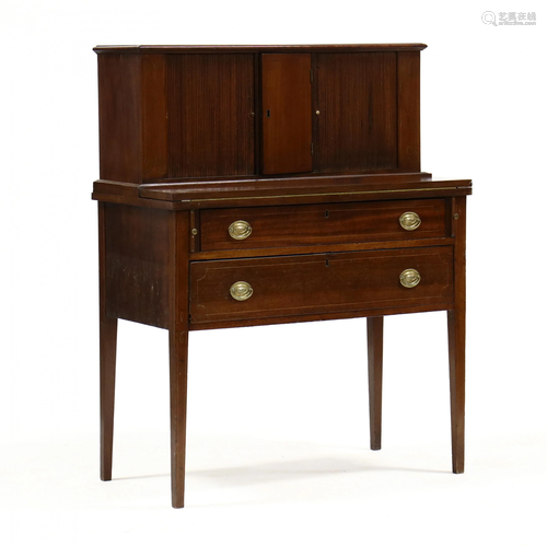 Federal Inlaid Mahogany Tambour Desk