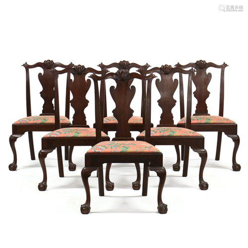 Henkel Harris, Set of Six Chippendale Style Dining