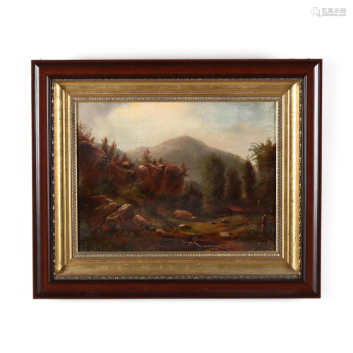 Antique Hudson River School Landscape Painting