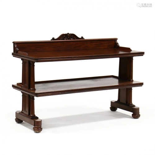 Regency Mahogany Two-Tiered Serving Table