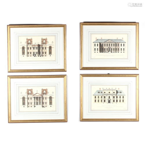 Four Antique Architectural Engravings from …