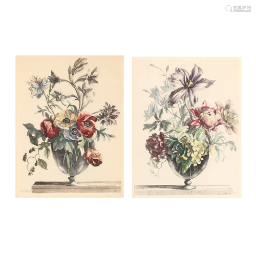 Pair of Floral Prints after Jean-Baptiste de Poilly