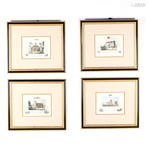 Four Decorative Prints of American Architectural