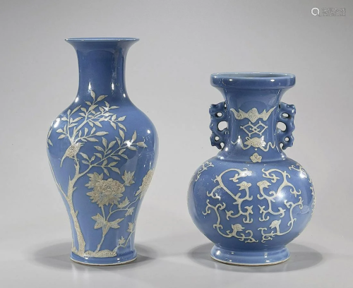Two Chinese Qing-Style Ceramic Vases