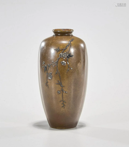 Japanese Taisho Period Mixed Metal Vase