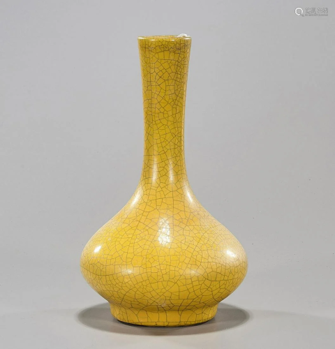 Antique Chinese Crackle-Glazed Bottle Vase