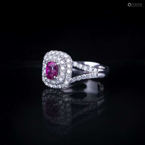 A RUBY &DIAMOND RING, GIA & AIG CERTIFIED