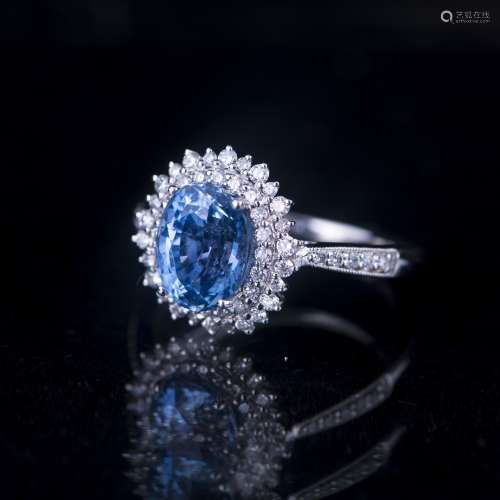 A SAPPHIRE & DIAMOND RING, GIA AND AIG CERTIFIED