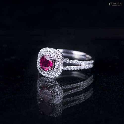 A RUBY & DIAMOND RING, GIA & AIGL CERTIFIED