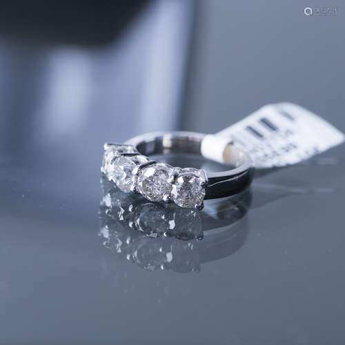 A FOUR-TIER DIAMOND RING, AIGL CERTIFIED