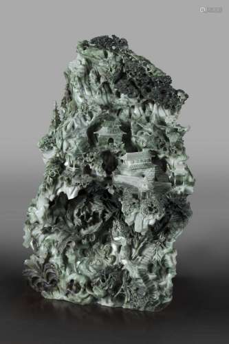 A FINELY CARVED JADE LANDSCAPE BOULDER