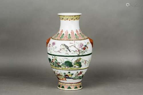 A FAMILLE ROSE BALUSTER VASE, QING DYNASTY, GUANGXU PERIOD