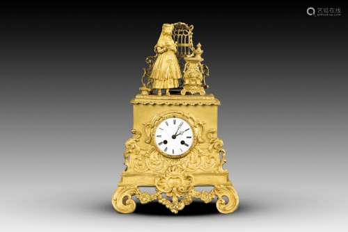 A FRENCH FIGURAL MANTEL CLOCK, 19TH CENTURY