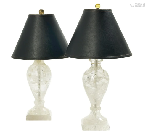 Pair of Rock Crystal Lamps