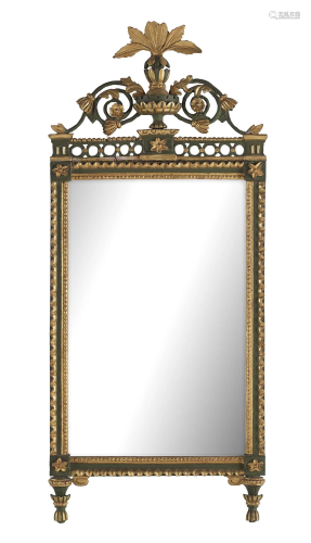 Gustavian Painted and Parcel-Gilt Mirror