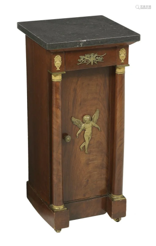 Empire Mahogany and Marble-Top Cabinet