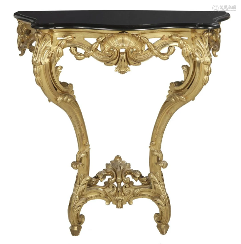 Louis XV-Style Giltwood Console Table