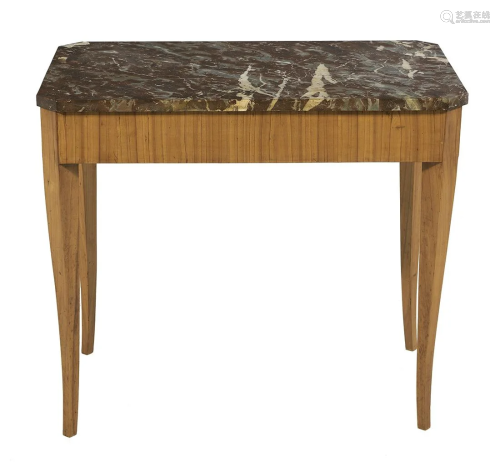 Biedermeier Fruitwood and Marble-Top Center Table