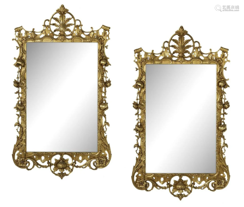 Pair of Giltwood Mirrors in the Rococo Taste