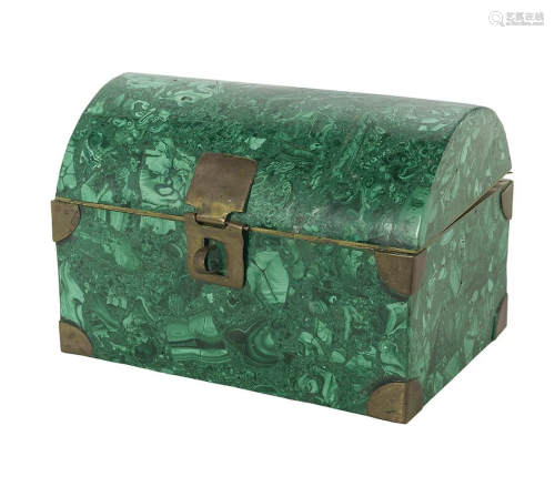 Brass-Mounted Malachite Casket