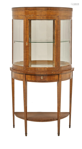 Neoclassical Fruitwood Display Cabinet