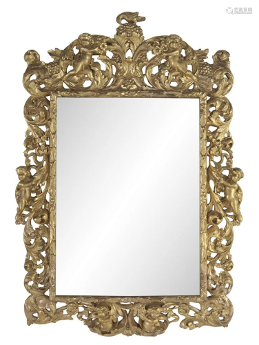 Italian Baroque Giltwood Mirror